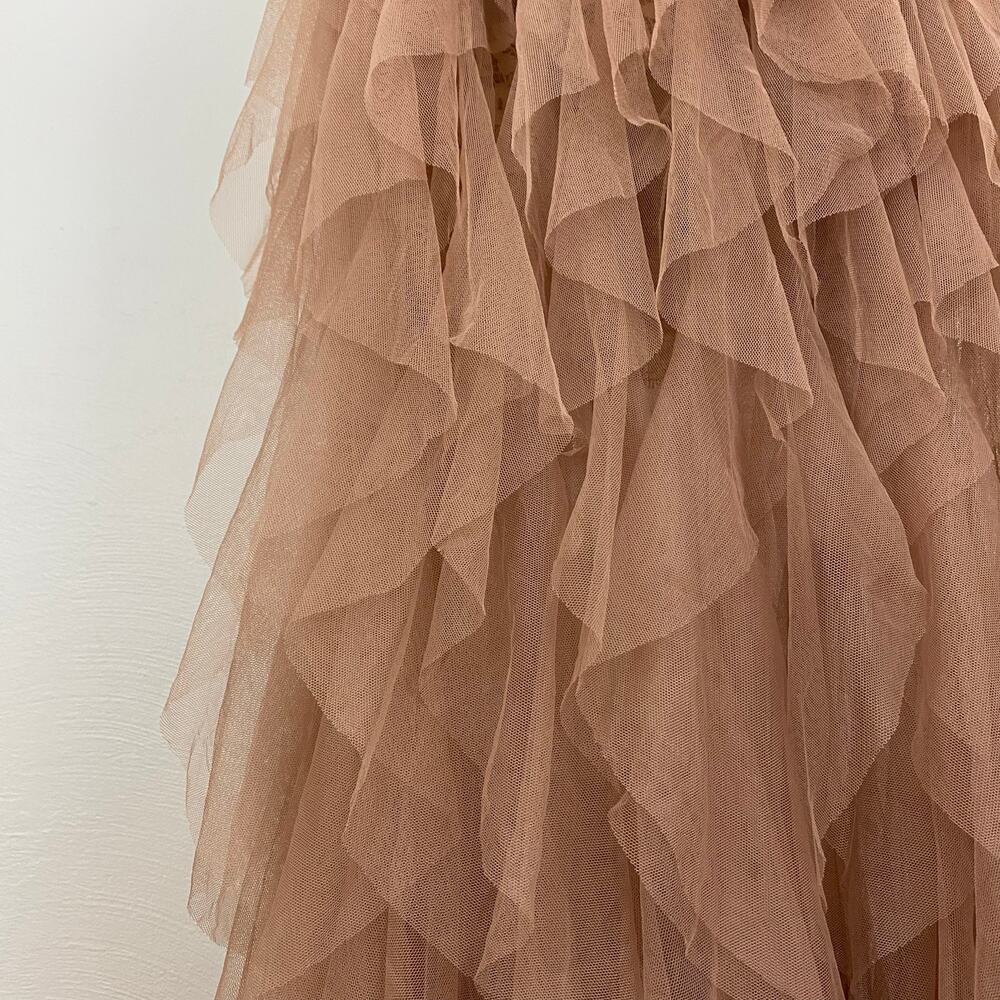 Elegant Strapless Ruffled Gown - Picture 6 of 16